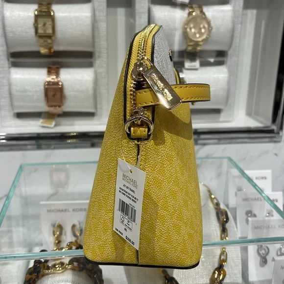 Michael Kors Jet Set Travel Medium Color-Block Signature Logo Dome Crossbody Bag - Picture 5 of 16